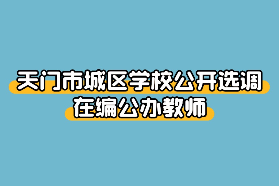 2025年天门市城区学校公开选调在编公办教师实施方案